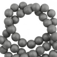 Hematite Perlen rund 4mm mat Anthracite grey